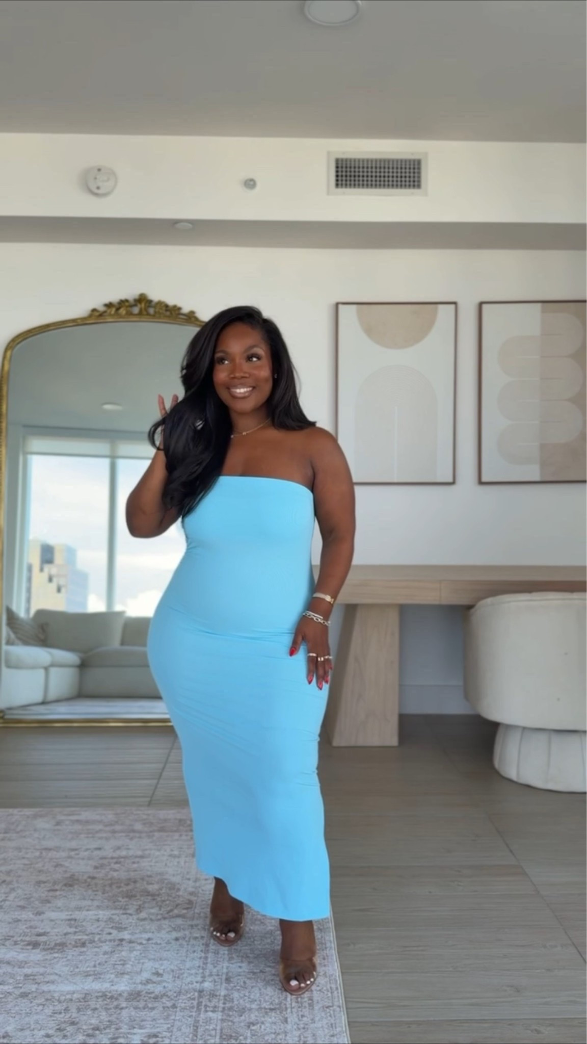 Y’all get into this color 🩵 it’s only $10 and comes in red and black! 

Dress: Size L

Use code EMMYXSPANX for $$ off my undergarments linked below! 

Also linking the rest of my Walmart haul below 🙌🏾 

Vacation outfits, summer outfits, Emmy Petit