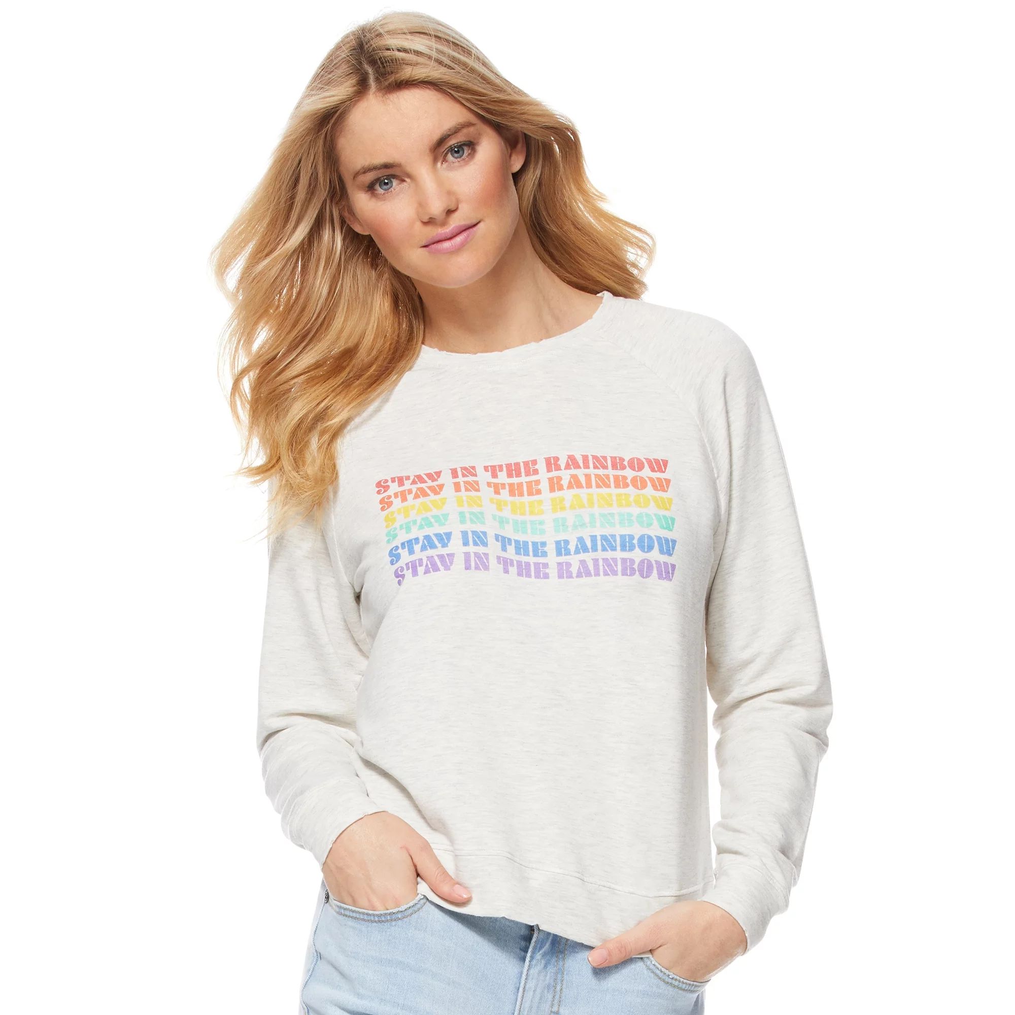 Scoop - Scoop Stay in the Rainbow Sweatshirt Women's - Walmart.com | Walmart (US)