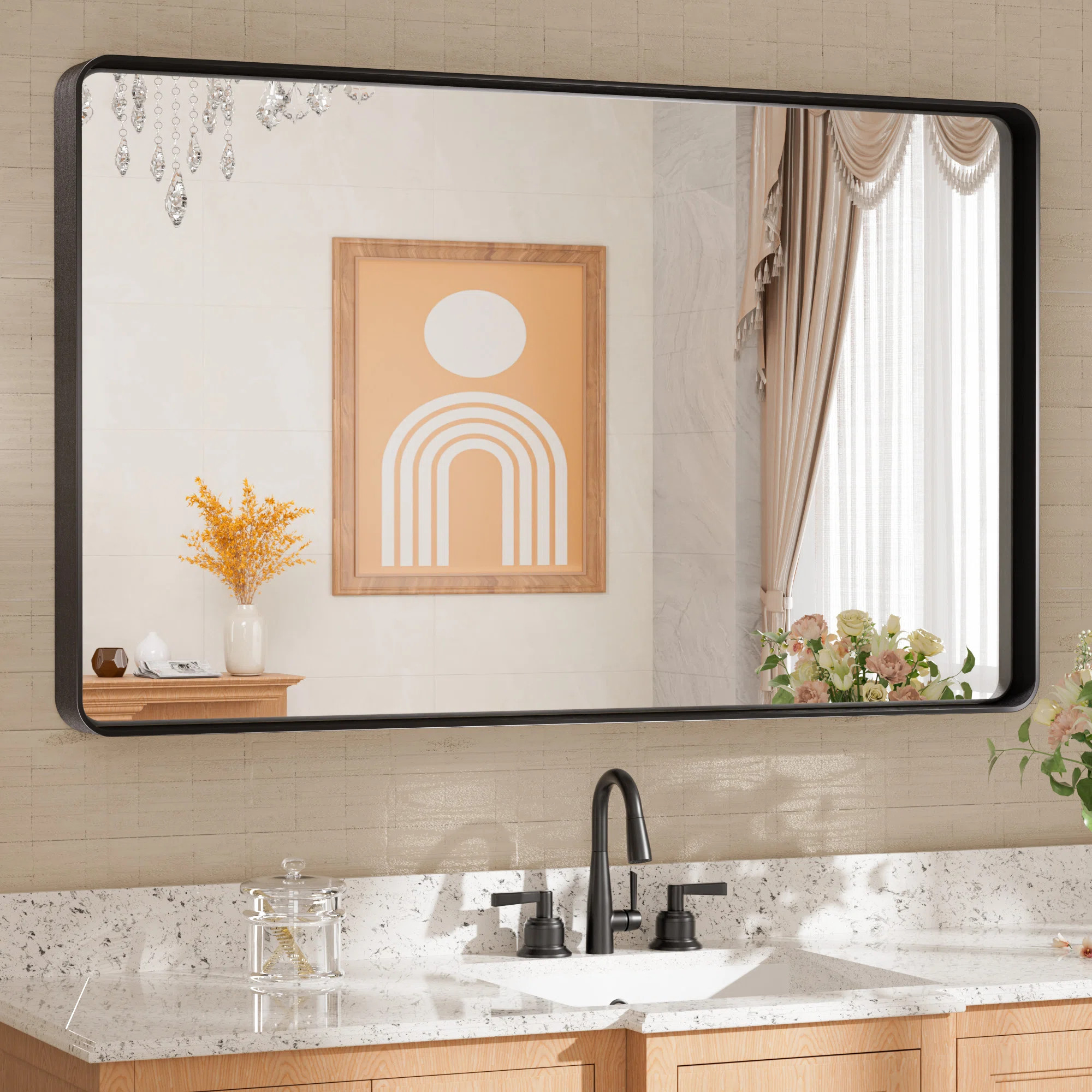 Tyro Bathroom Decorative Home Décor Corner Hangs Bathroom Mirror | Wayfair North America