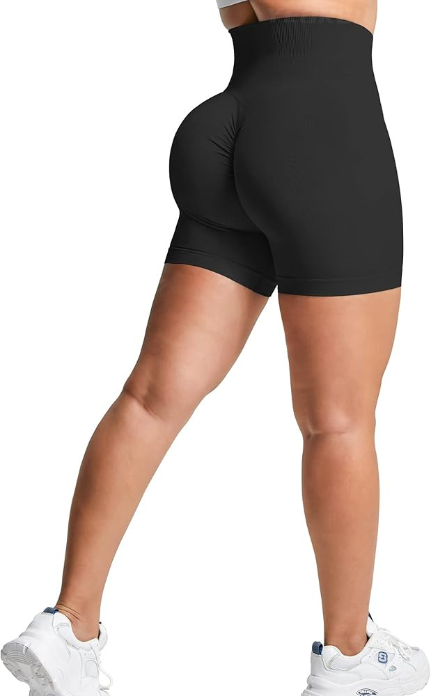 YEOREO Women Seamless Scrunch Workout Shorts High Waisted Booty Lifting Gym Yoga Shorts | Amazon (US)
