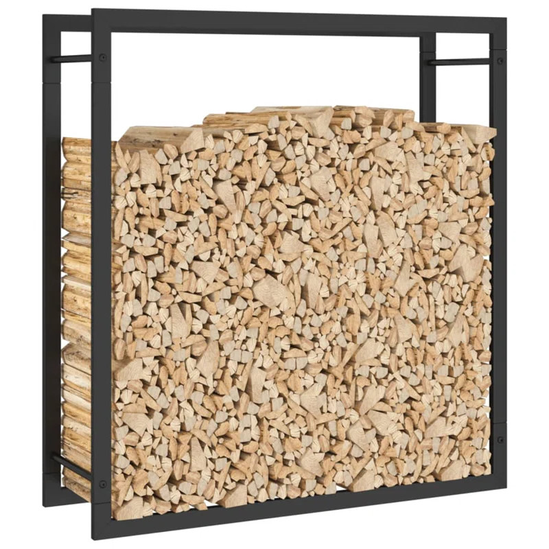 Latitude Run® Firewood Rack Matt Black 31.5"X11"X33.9" Steel | Wayfair | Wayfair North America