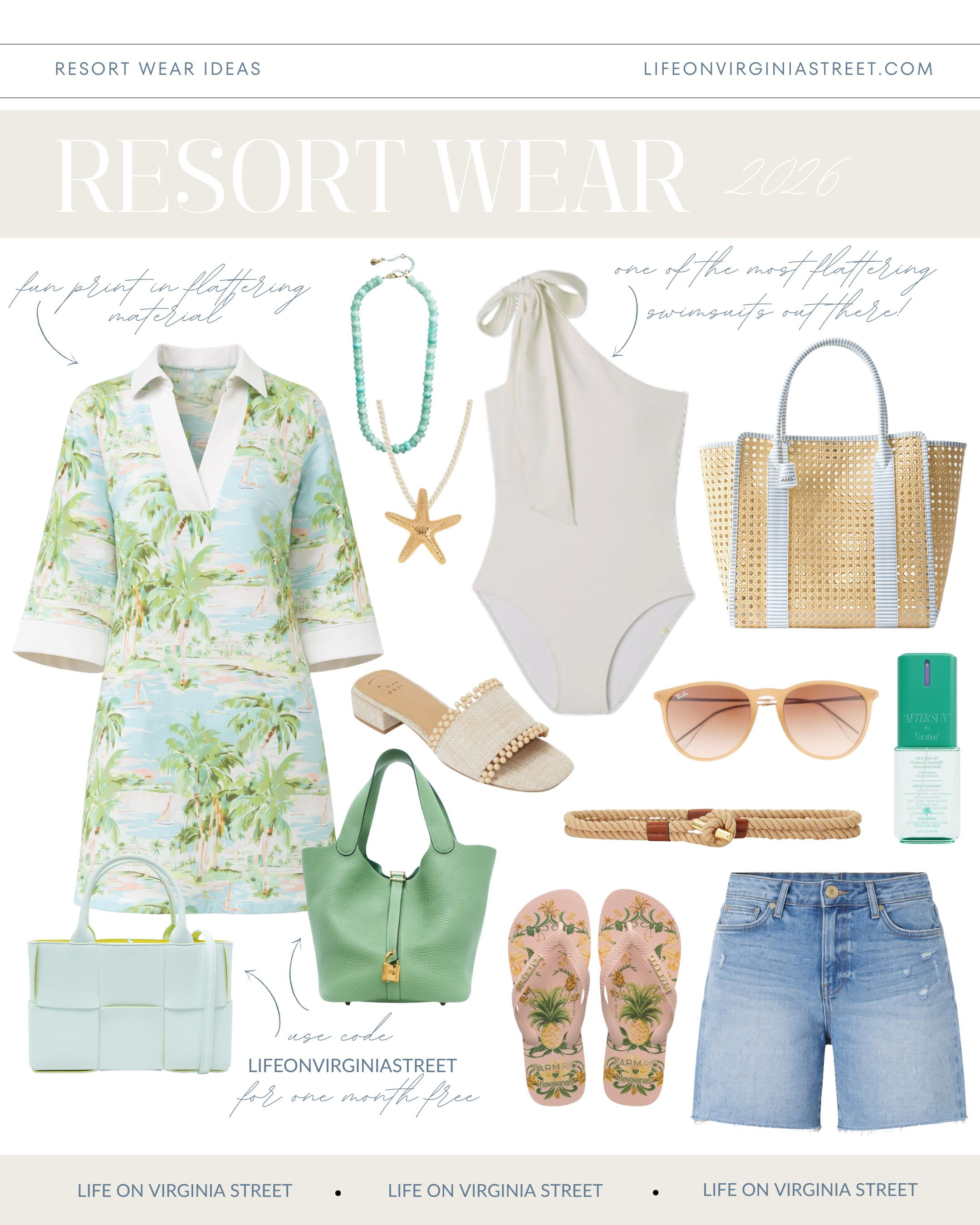 Some of my favorite resort wear finds of the season! Perfect for spring break or a warm weather getaway! See all of my picks here (including the swimsuit and purses with discount code): https://lifeonvirginiastreet.com/2026-resort-wear/. #ltktravel #ltksalealert #ltkover40 #ltkmidsize #ltktall #ltkseasonal #ltkbeauty 

 

#LTKSeasonal #LTKSaleAlert #LTKTravel