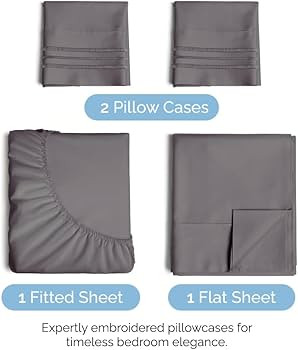 King Size 4 Piece Sheet Set - Comfy Breathable & Cooling Sheets - Hotel Luxury Bed Sheets for Wom... | Amazon (US)