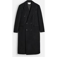 Zara - Double-Breasted Wool Coat In Black - S - Man | Zara UK