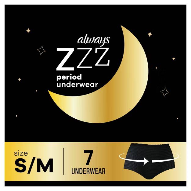 Always ZZZ Overnight Period Underwear - S/M - 7ct | Target