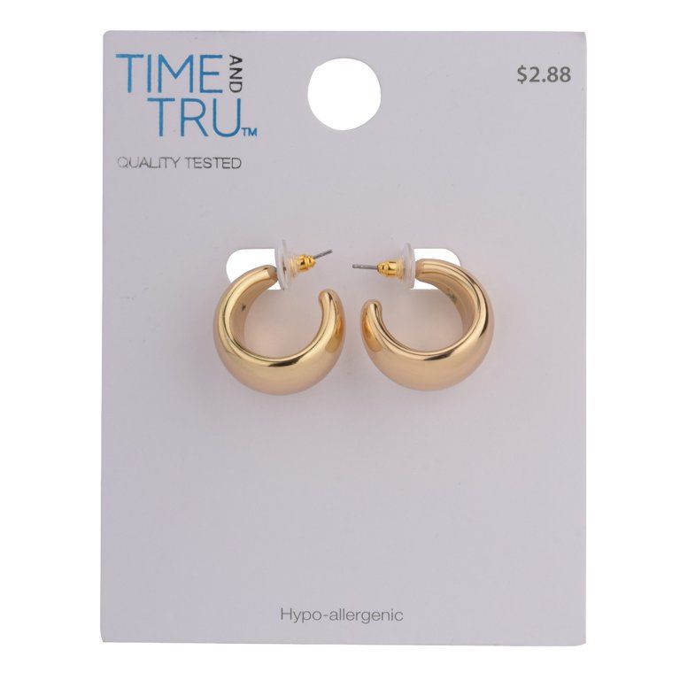 Gold Wide "shrimp" Hoop Earring | Walmart (US)