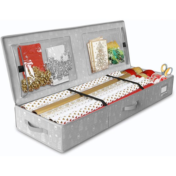 Christmas Gift Wrap Organizer and under the bed Storage Box - Walmart.com | Walmart (US)
