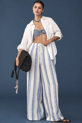 KIVARI Isabelle Linen Drawstring Pants | Anthropologie (US)