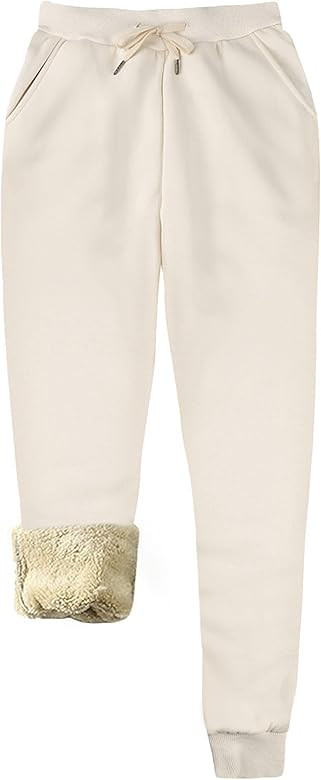 Yeokou Womens Sherpa Lined Sweatpants Winter Athletic Jogger Fleece Pants | Amazon (US)