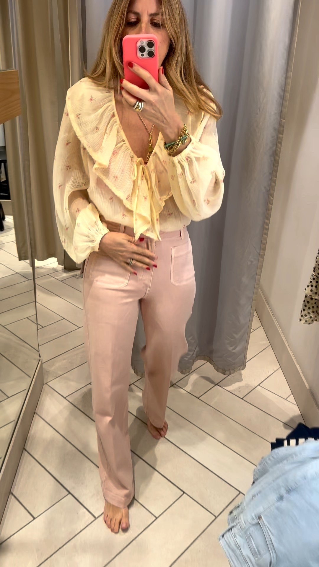 Early Spring @hm try on I’m in the size 8 pink jeans and size 10 blue and white. Medium tops and small dress 

#LTKover50style #LTKspring #LTKuk