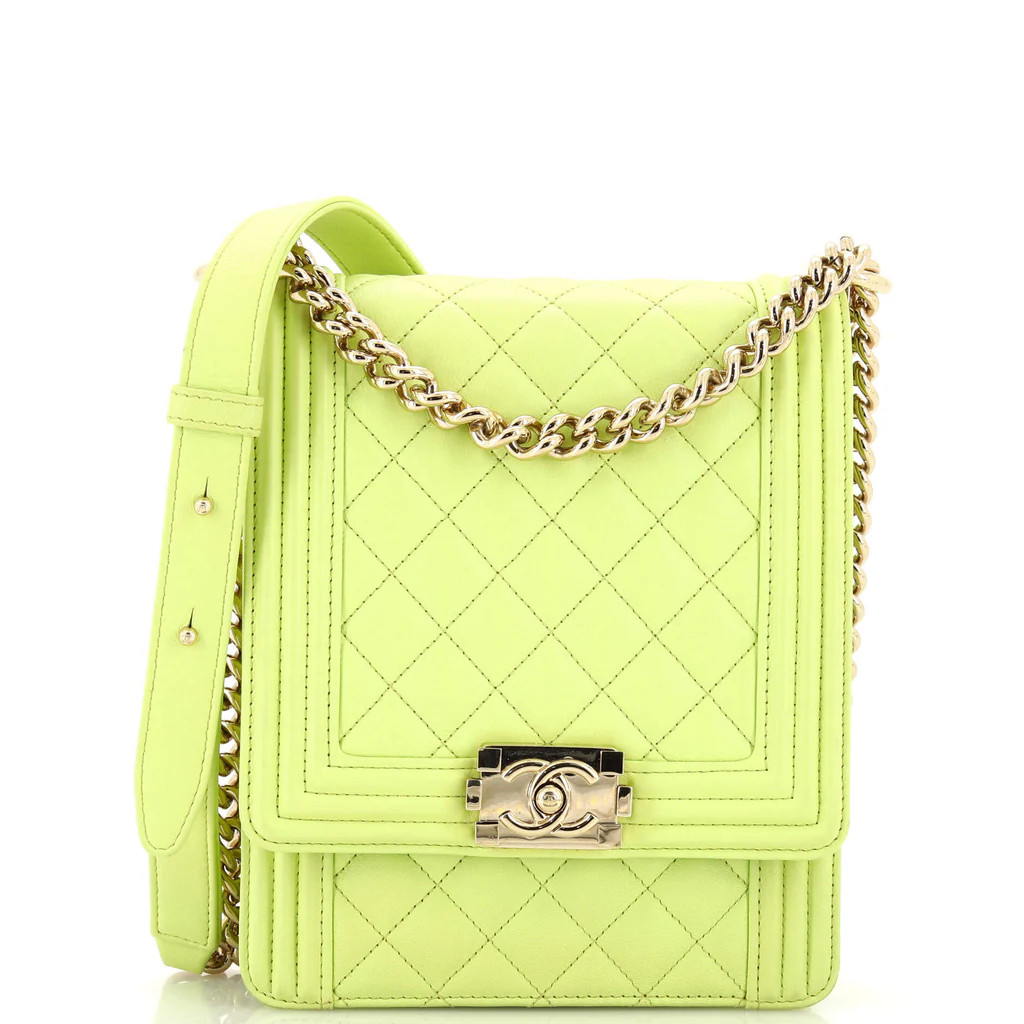 North South Boy Flap Bag Quilted Lambskin Small | Rebag