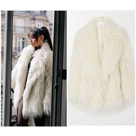 Sai de Silva’s Ivory Faux Fur Coat 📸 = @scoutthecity