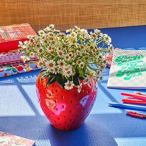 New Strawberry Shape Flower Vase Creative Flower Pot Art Vases Sculpture Desktop Plant Pot for Ho... | Etsy (US)