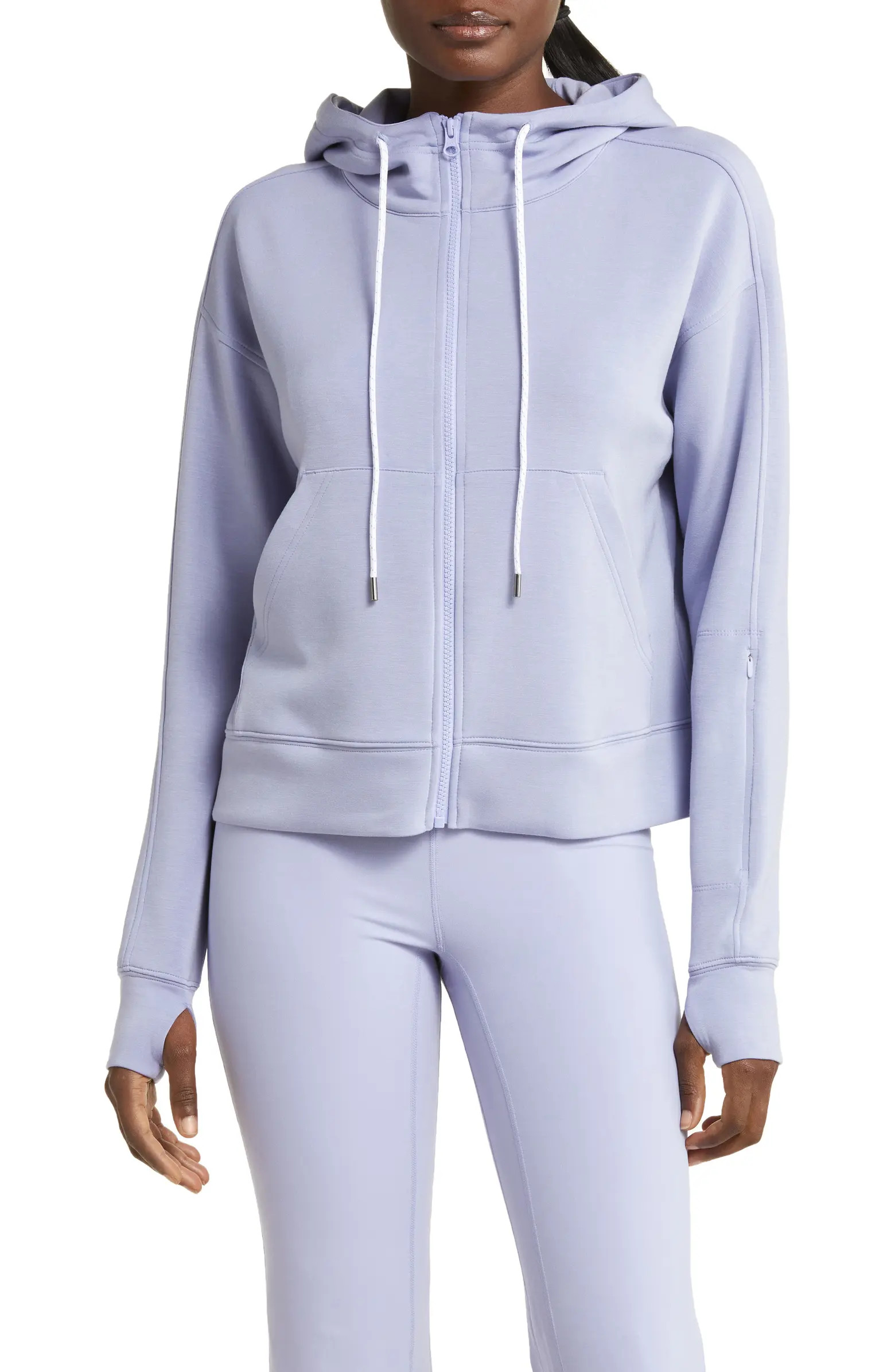 Intention Boxy Modal Blend Zip-Up Hoodie | Nordstrom