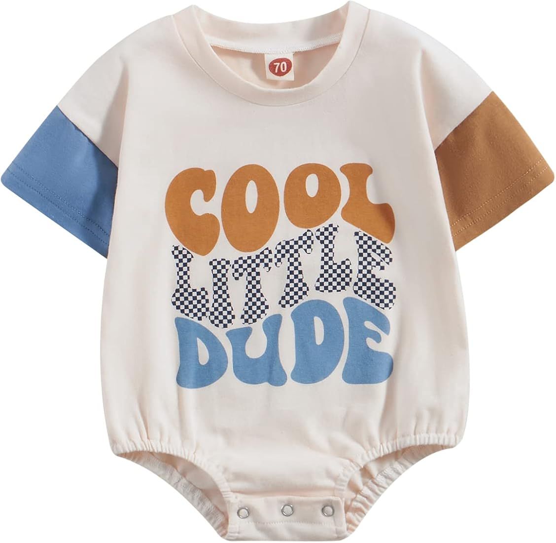 Twopumpkin Baby Bubble Romper Boy Oversized Vintage Onesie Retro Rompers Summer Beach Clothes Cut... | Amazon (US)