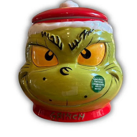 Grinch Holiday Cookie Jar - Pirouline Dark Chocolate Cookies Inside! Gift | Walmart (US)