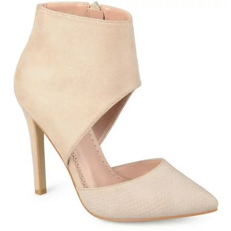 Brinley Co. Women's Faux Suede Faux Leather Ankle Cuff Two-tone High Heels | Walmart (US)