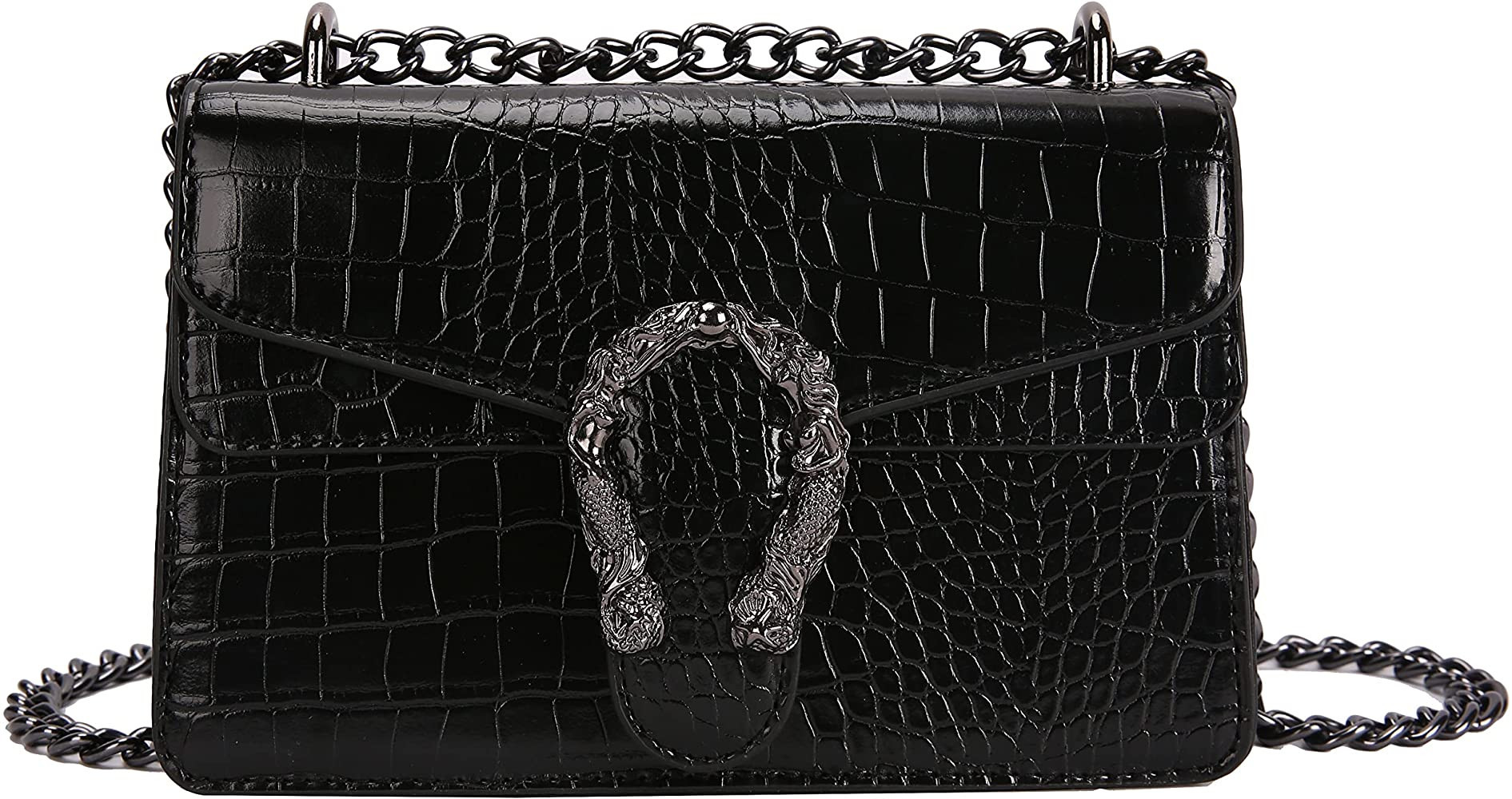 DEEPMEOW Crossbody Shoulder Evening Purse for Women - Snake Printed Leather Messenger Bag Chain S... | Amazon (US)