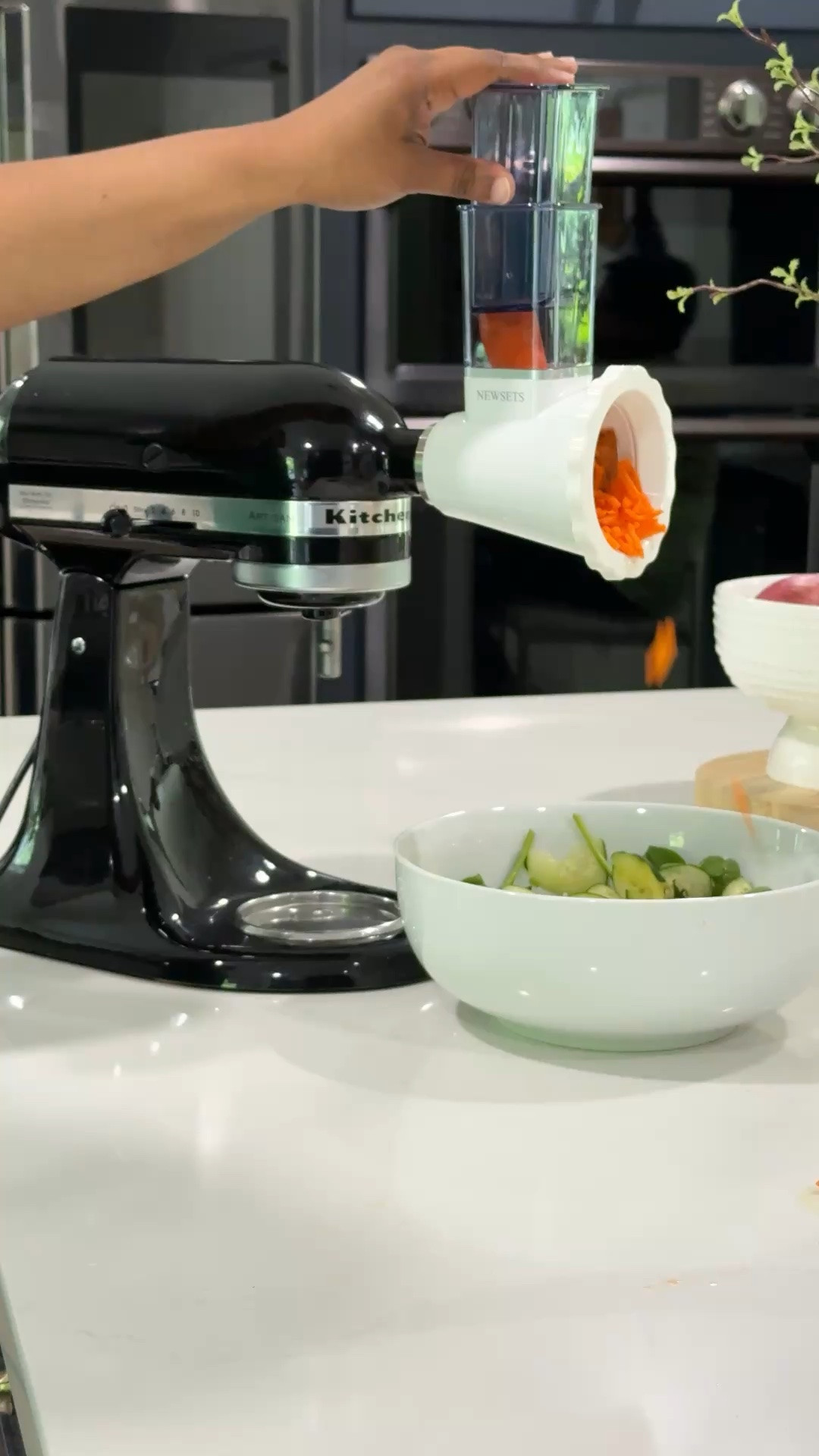 Shredder and slicer with multiple blade types. Attaches to a Kitchen Aid stand mixer. Compact for small kitchen storage.

#LTKfoodie #LTKHome #LTKdayinmylife