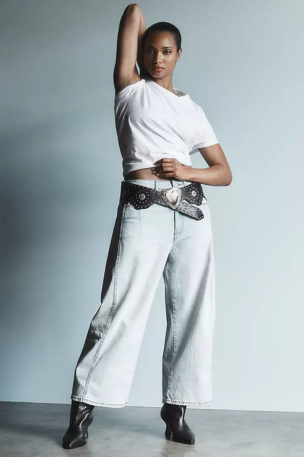 The Kenna Mid-Rise Heritage Barrel Jeans by Pilcro | Anthropologie (US)