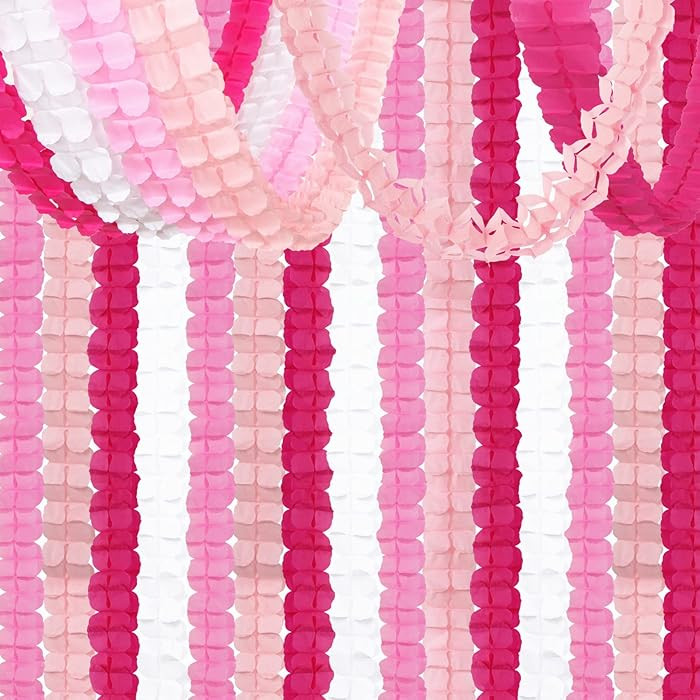 Rose-Red Pink-White Party-Decorations Streamers Garland - 157Ft Four-Leaf Clover Hanging Banner,W... | Amazon (US)