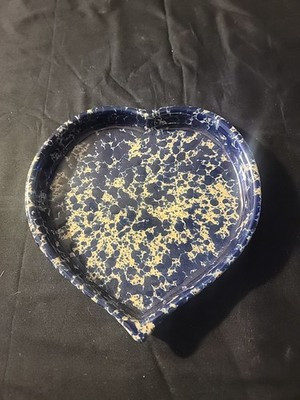 Bennington Pottery Vermont  Blue Agate Glazed Heart Dish 8 Inch, 1950dg | eBay | eBay US