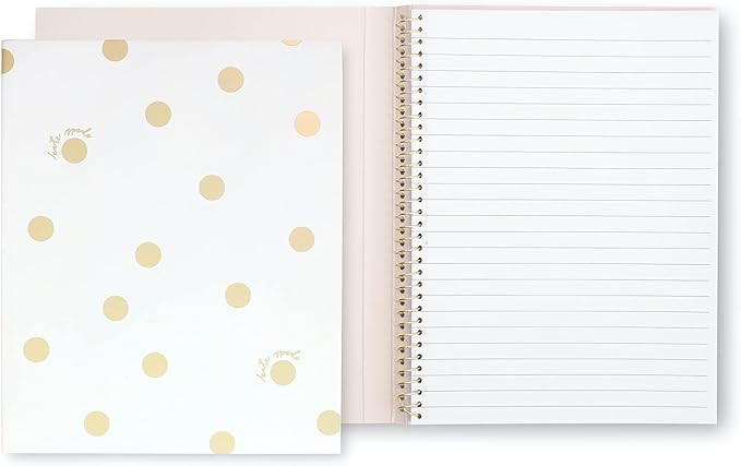 Kate Spade New York Small Concealed Spiral Notebook, 8.25" x 6.75" Journal Notebook with 112 Line... | Amazon (US)