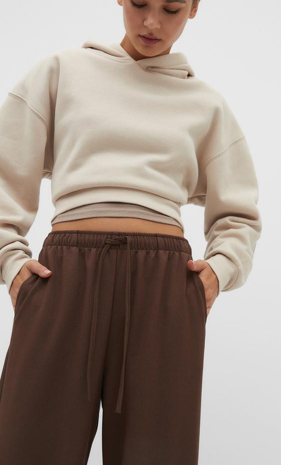Long flowing smart trousers | Stradivarius (UK)