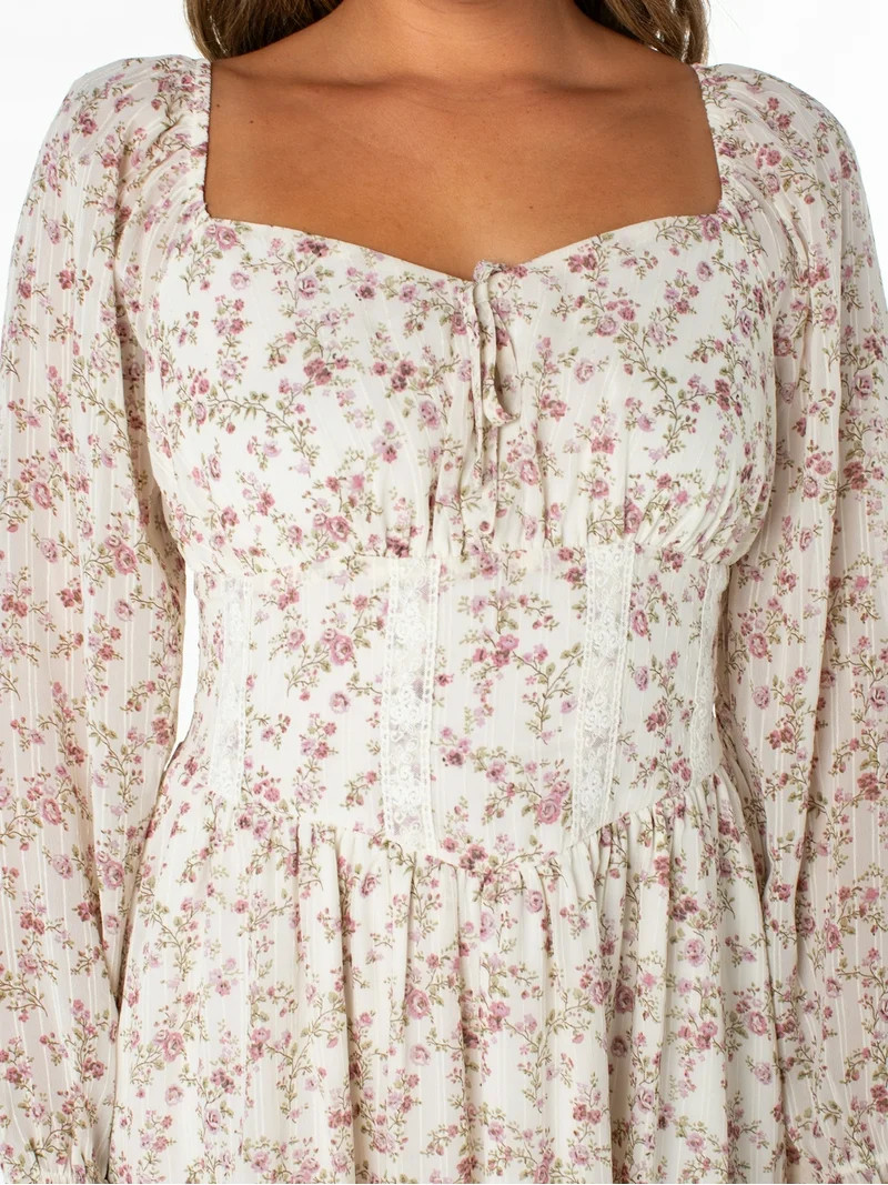 Celebrity Pink Women's and Women's Plus Long Sleeve Midi Dress, Sizes XS-4X | Walmart (US)