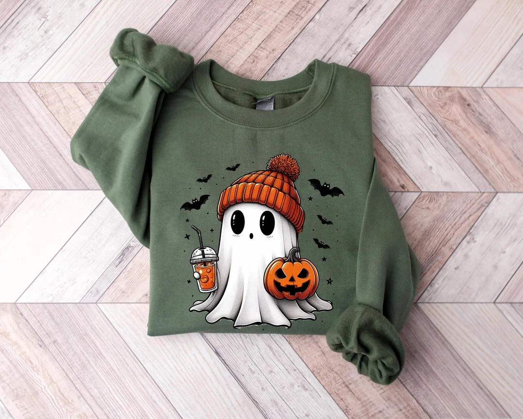 Cute Ghost Sweatshirt, Funny Spooky Sweatshirt, Womens Ghost Sweatshirt, Spooky Season, Halloween... | Etsy (US)