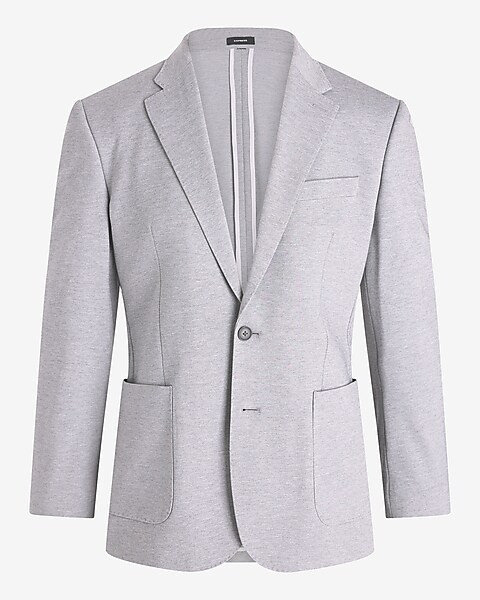 Slim Light Gray Washable Knit Suit Jacket | Express