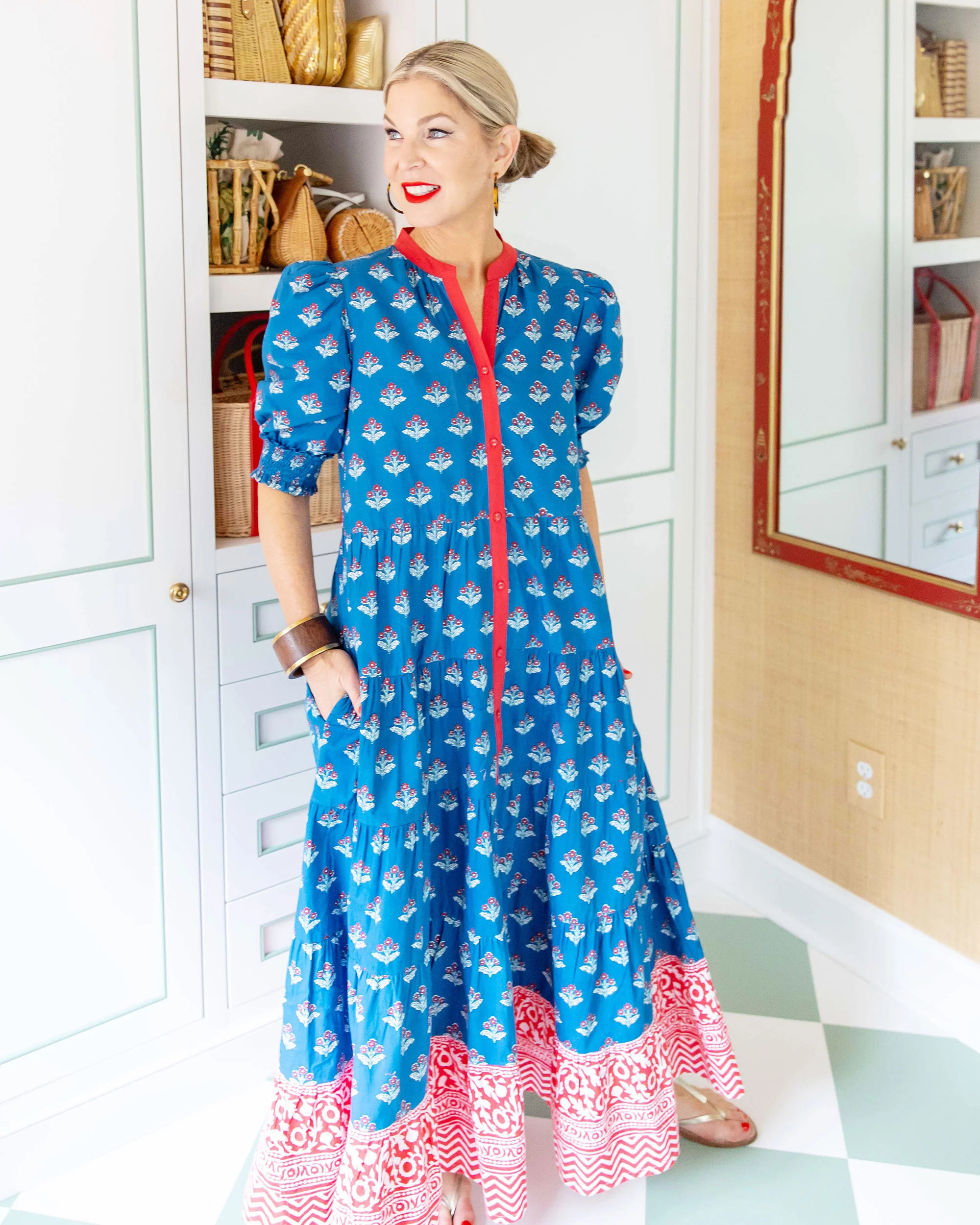 PF x Pencil & Paper Co. Triple Crown - Garden Party Dress - Blue Opal | Printfresh
