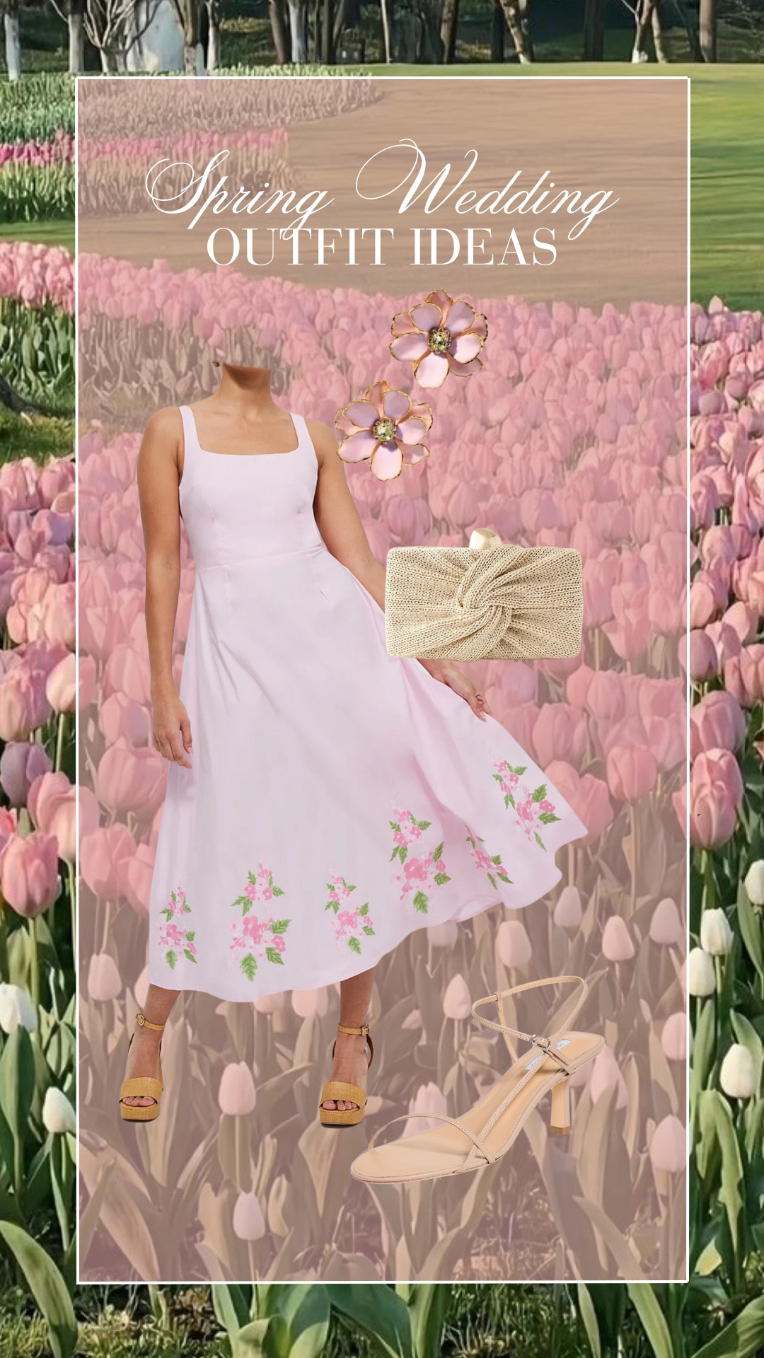 Spring wedding guest outfit idea!