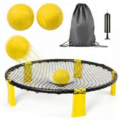 Outdoor Roundnet Game Set, Portable Beach and Backyard Ball Game with 2 Balls, Playing Net, Carry Bag, Blue or Yellow | Target