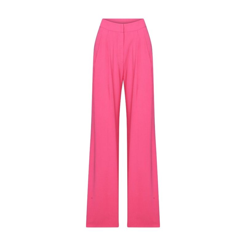 Tina Wide-Leg Trousers In Bubble Gum Pink | Wolf and Badger (Global excl. US)