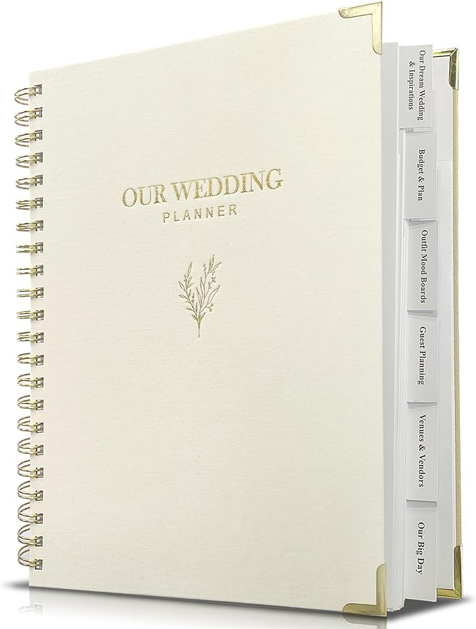 Wedding Planner Book and Organizer, Elegant Linen Cover Wedding Planning Book,Perfect Engagement ... | Amazon (US)