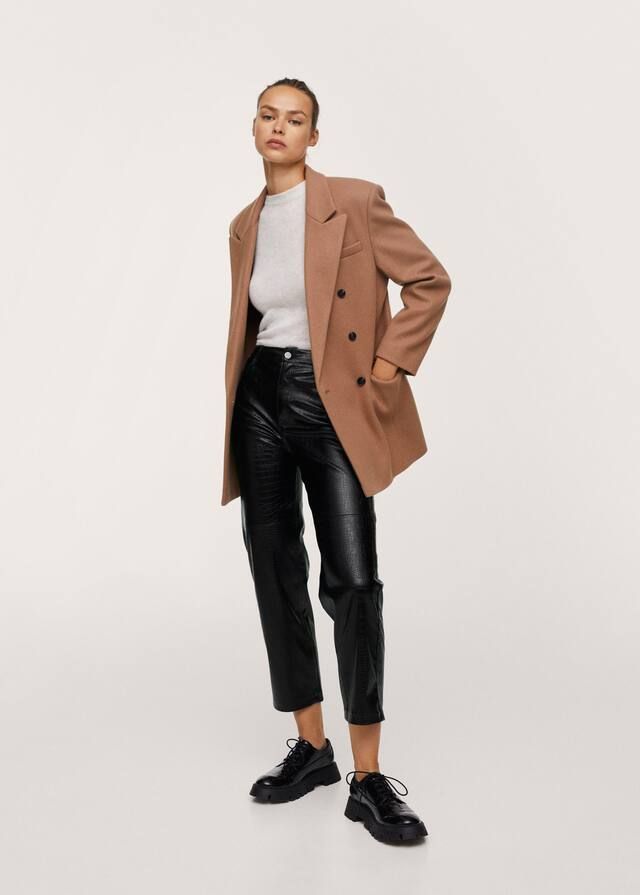 Crocodile faux-leather pants | MANGO (US)