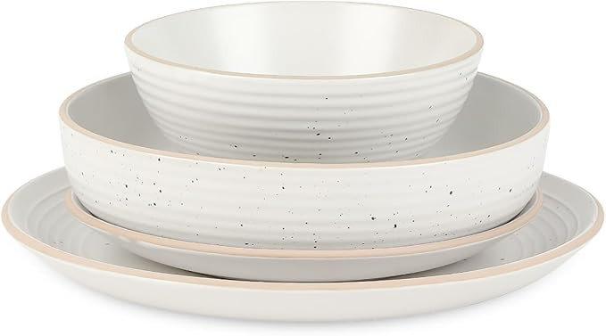 Stone Lain Lauren Modern Stoneware 16-piece Round Dinnerware Set, Plates and Bowls Set, Dish set ... | Amazon (US)