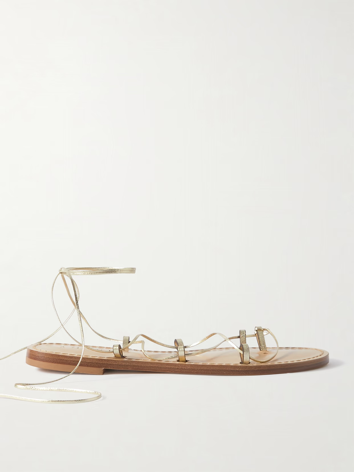 AMANU - The Serengeti Metallic Leather Sandals - Gold | NET-A-PORTER (US)