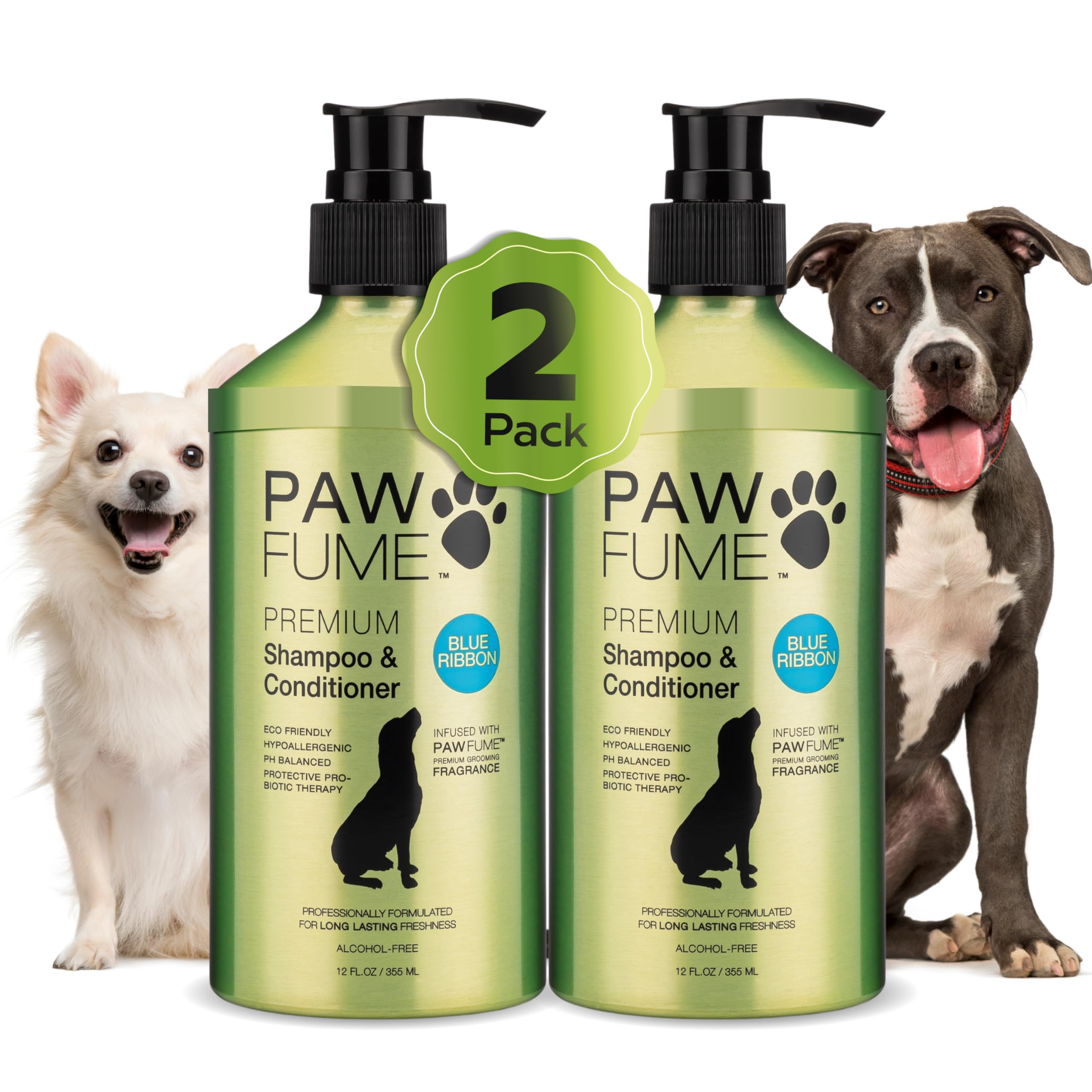 PAWFUME Dog Shampoo and Conditioner, Blue Ribbon, 2-Pack – Nourish & Detangle for a Silky Soft ... | Amazon (US)