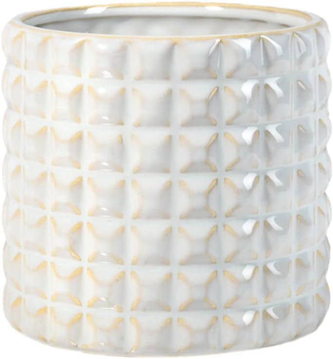 Serene Spaces Living Small White Studded Ceramic Cylinder Vase, Contemporary Vase for Flowers, Su... | Amazon (US)