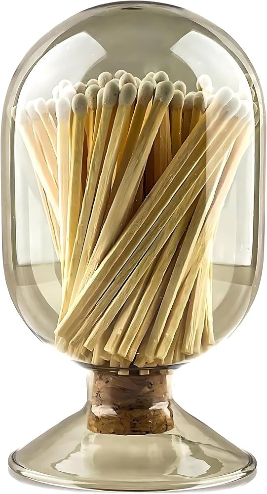 Smoke Gray Glass Matches Cloche | Includes Color Matches & Striker Strip!!! | Grey Tinted Decorat... | Amazon (US)