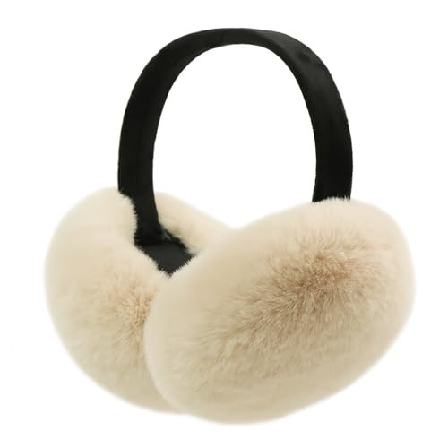 LCXSHYE Winter Ear muffs Faux Fur Warm Earmuffs Cute Foldable Outdoor Ear Warmers For Women Girls (Khaki 2) | Amazon (US)