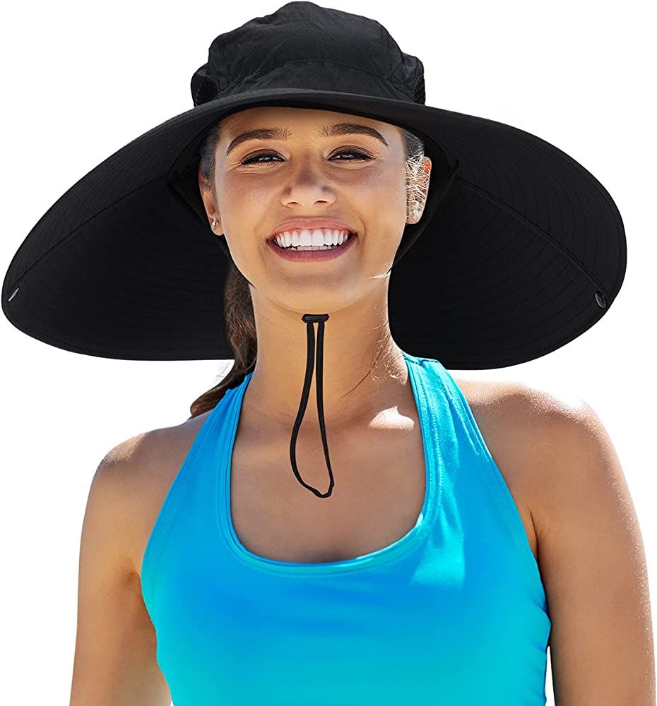 Leotruny Women Super Wide Brim Sun Hat UPF50+ Waterproof Bucket Hat for Fishing, Hiking, Camping | Amazon (US)