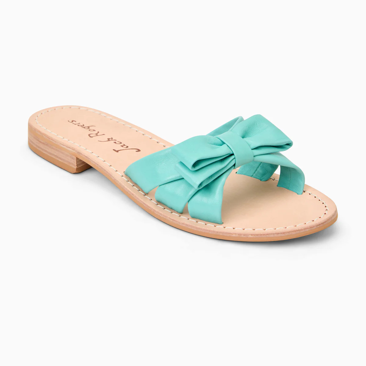 Jack Rogers Brightly Bow Sandal | Nappa Leather | Aquamarine Nappa | Jack Rogers
