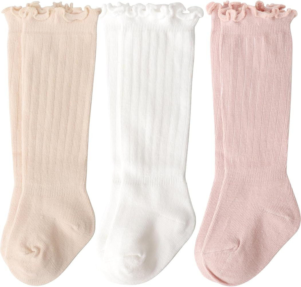 Baby Knee High Socks Kids Tube Long Boot Cotton Knit Stocking Infant Toddler Dress Socks for Boy ... | Amazon (US)