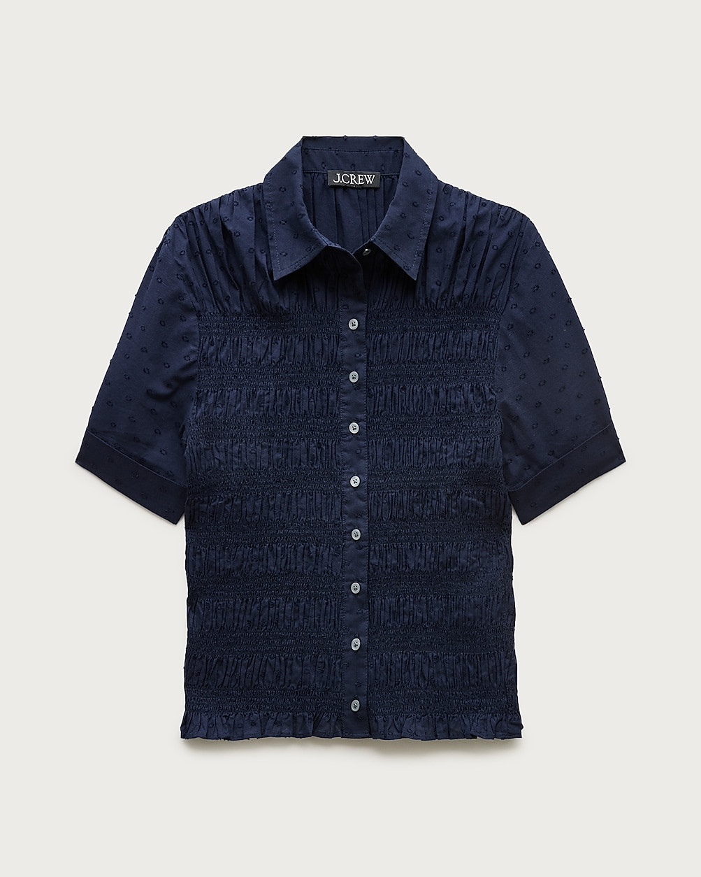 Smocked button-up short-sleeve shirt | J. Crew US