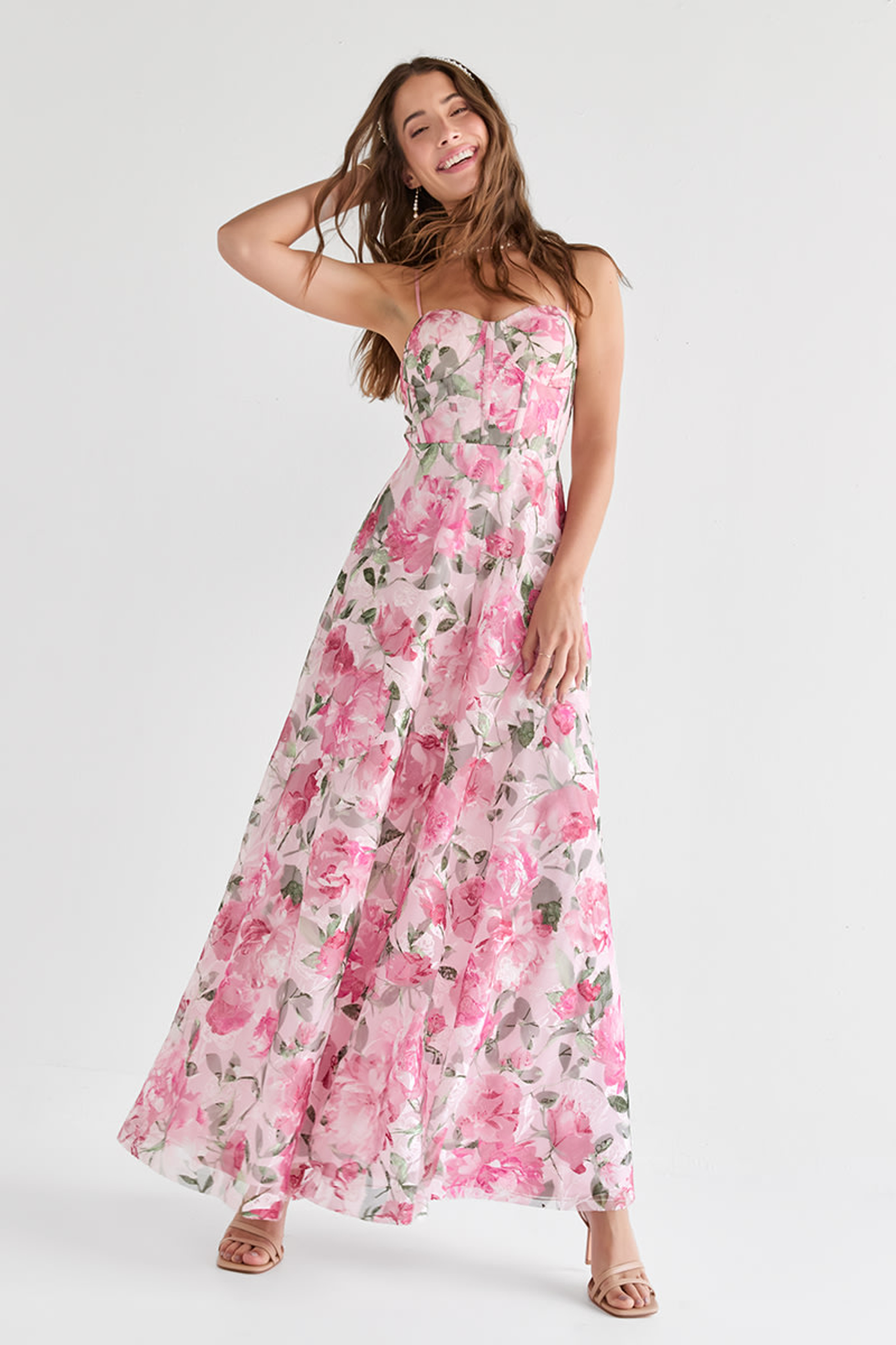 Gwen Floral Corset Maxi Dress | Francesca's