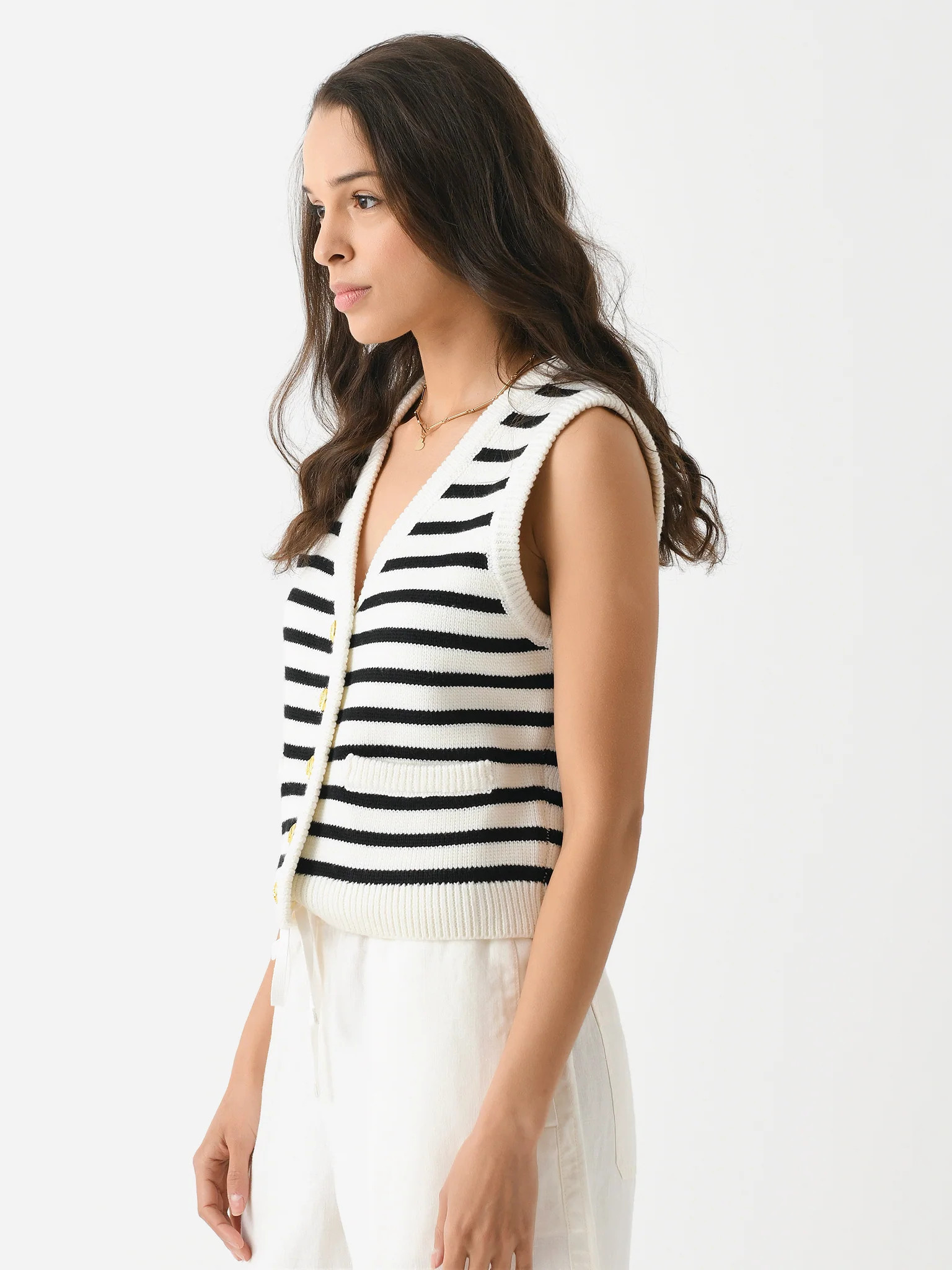 ENGLISH FACTORY
                      
                     Women's Striped Knit Vest | Saint Bernard
