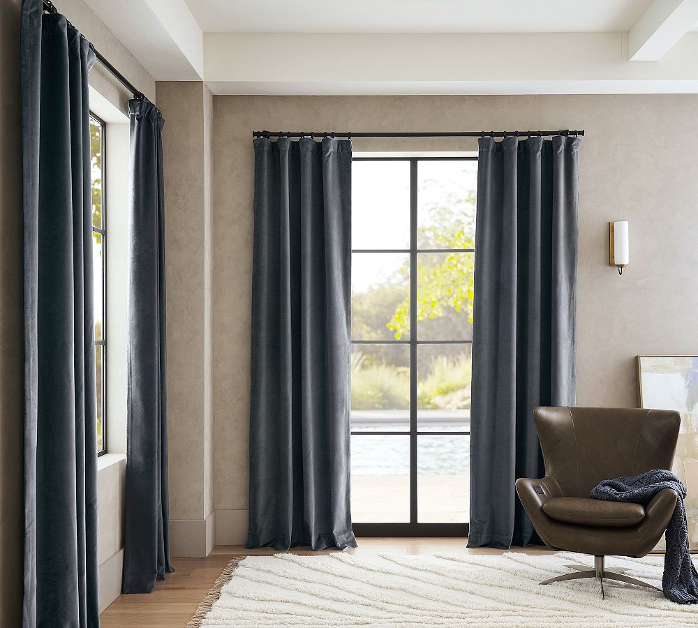 Velvet Twill Blackout Curtain | Pottery Barn (US)